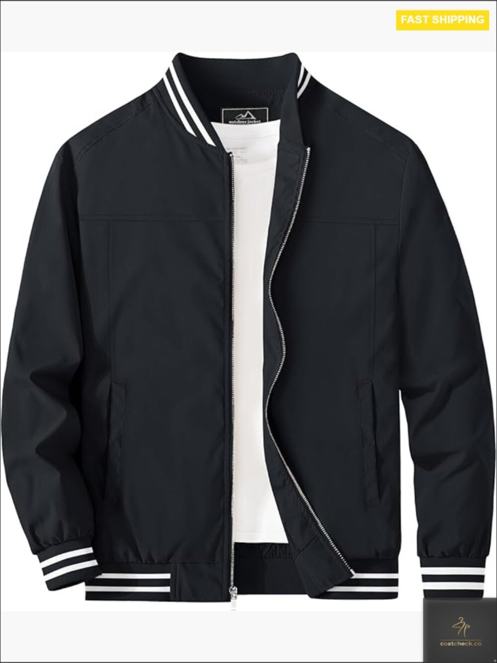 Men's Bomber Jacket Lightweight Windbreaker Aviator Style Casual Golf Wear